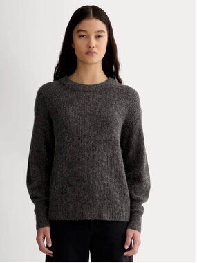 Everlane Cocoon Crew in Alpaca - Heather Black Small